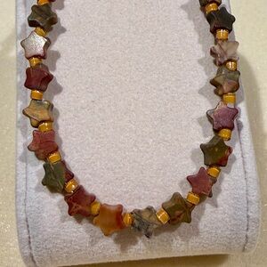 New Beautiful Boho Picasso Stone Star Strand Necklace